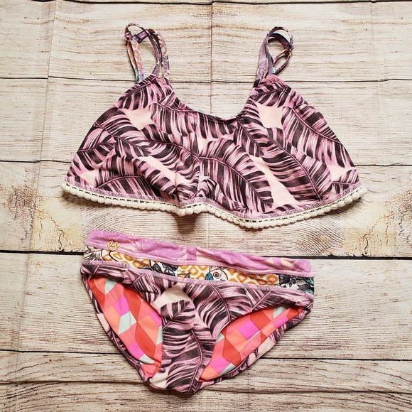 MAAJI Girls Palm Leaves Floral Two Piece Bikini SwimSuit 8 - Picture 1 of 8